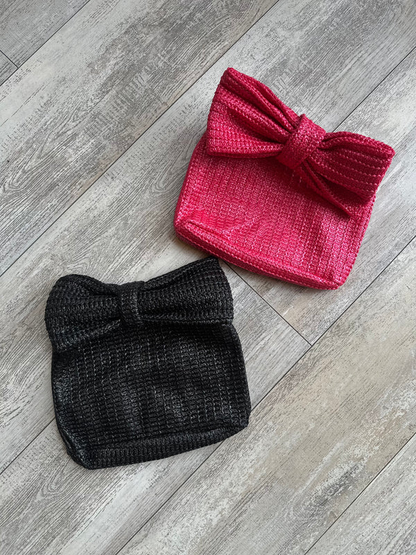 Bow Straw Clutch